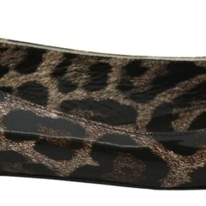 Brown Leopard Ballerina Flats Leather Shoes