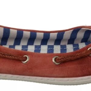 Coral Suede Lace Bow Loafers Ballet Flat Shoes