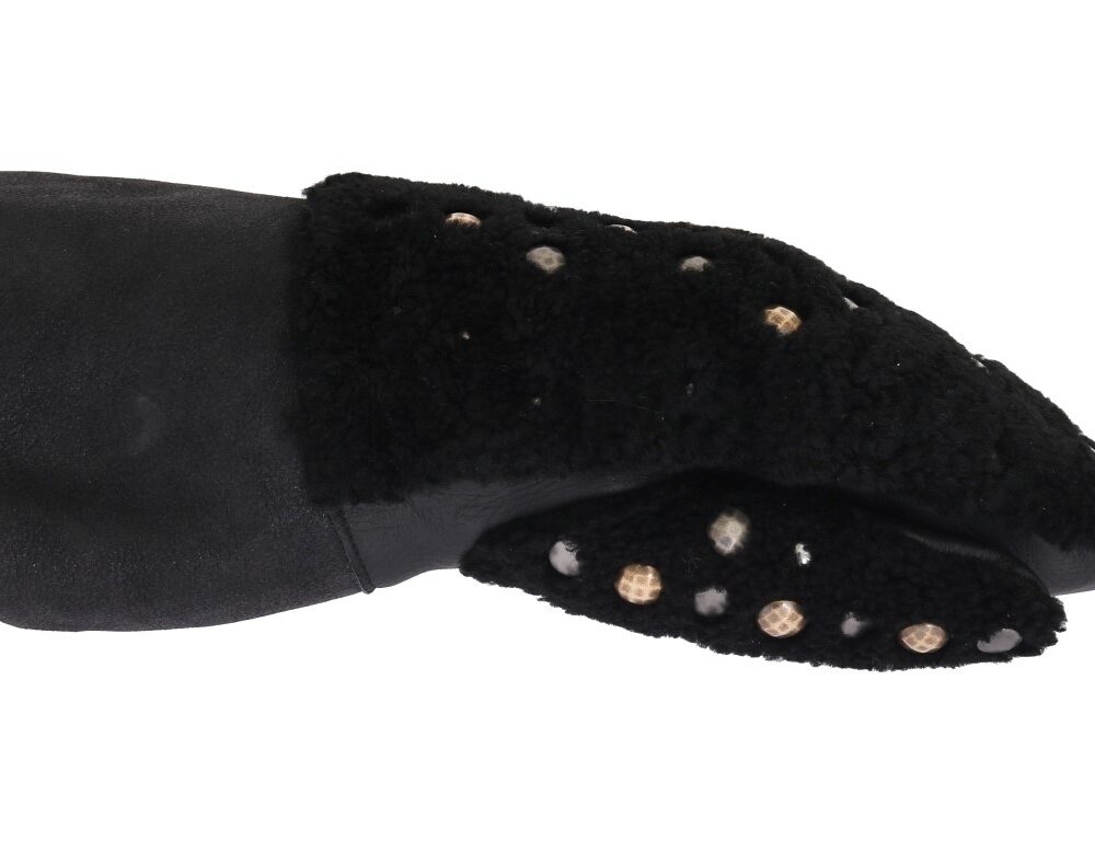 Studded Black Leather Gentleman's Gloves
