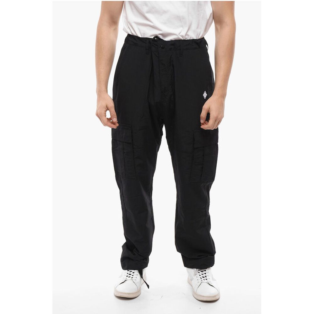 Nylon CROSS Cargo Pants with Ankle Drawstring