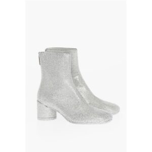 MM6 Square-Toe Glitter Booties 6cm