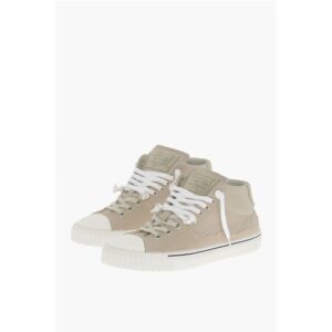 MM22 Distressed Effect Leather High-Top Sneakers