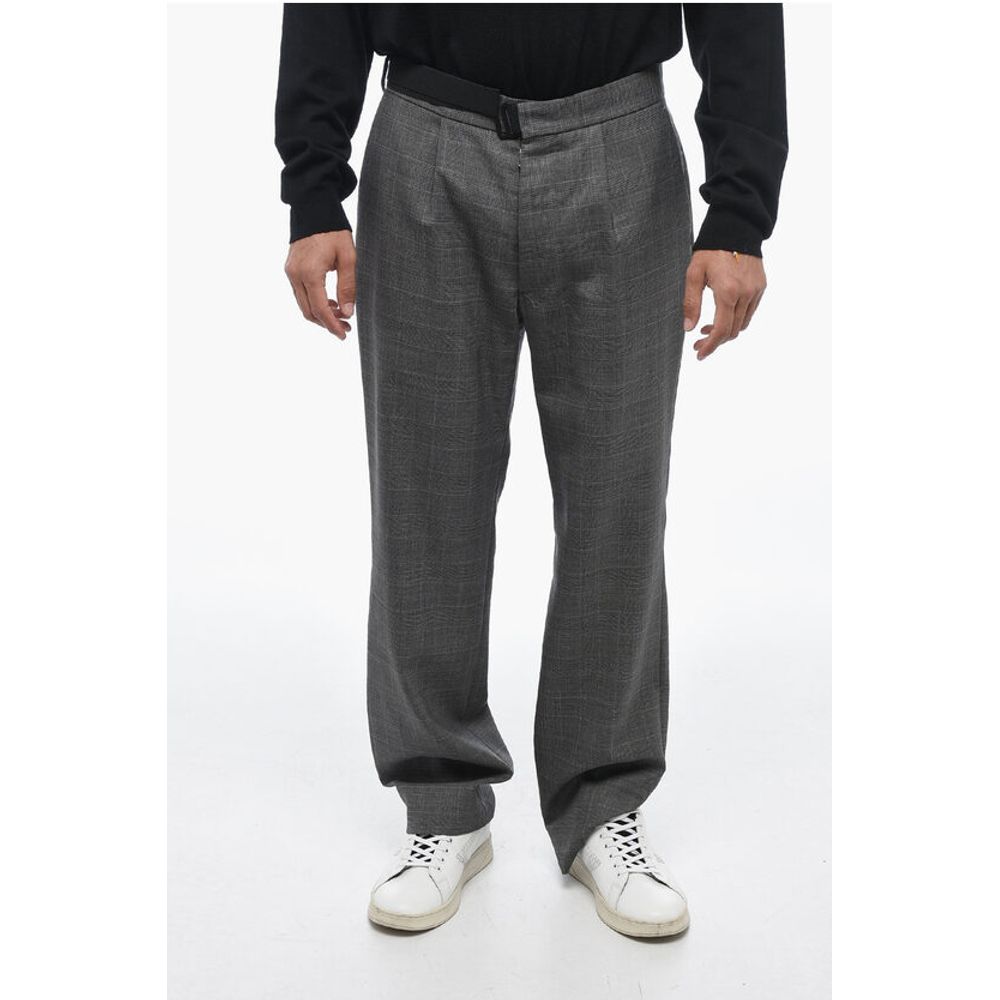 MM14 Virgin Wool Chinos Pants with District Check Motif