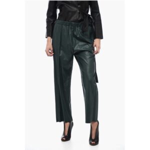 MM6 Eco-leather Pants with Elastic Waistband