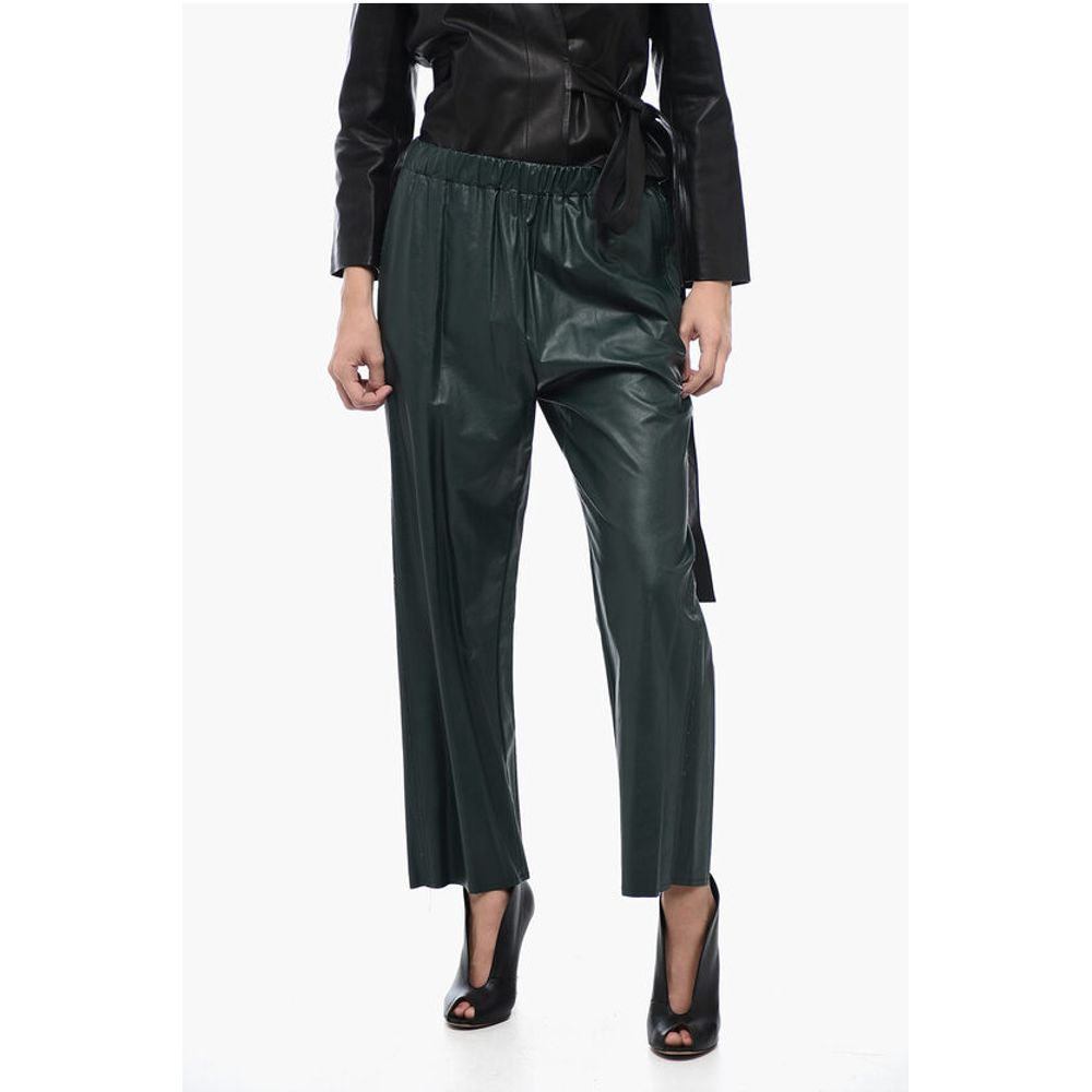 MM6 Eco-leather Pants with Elastic Waistband