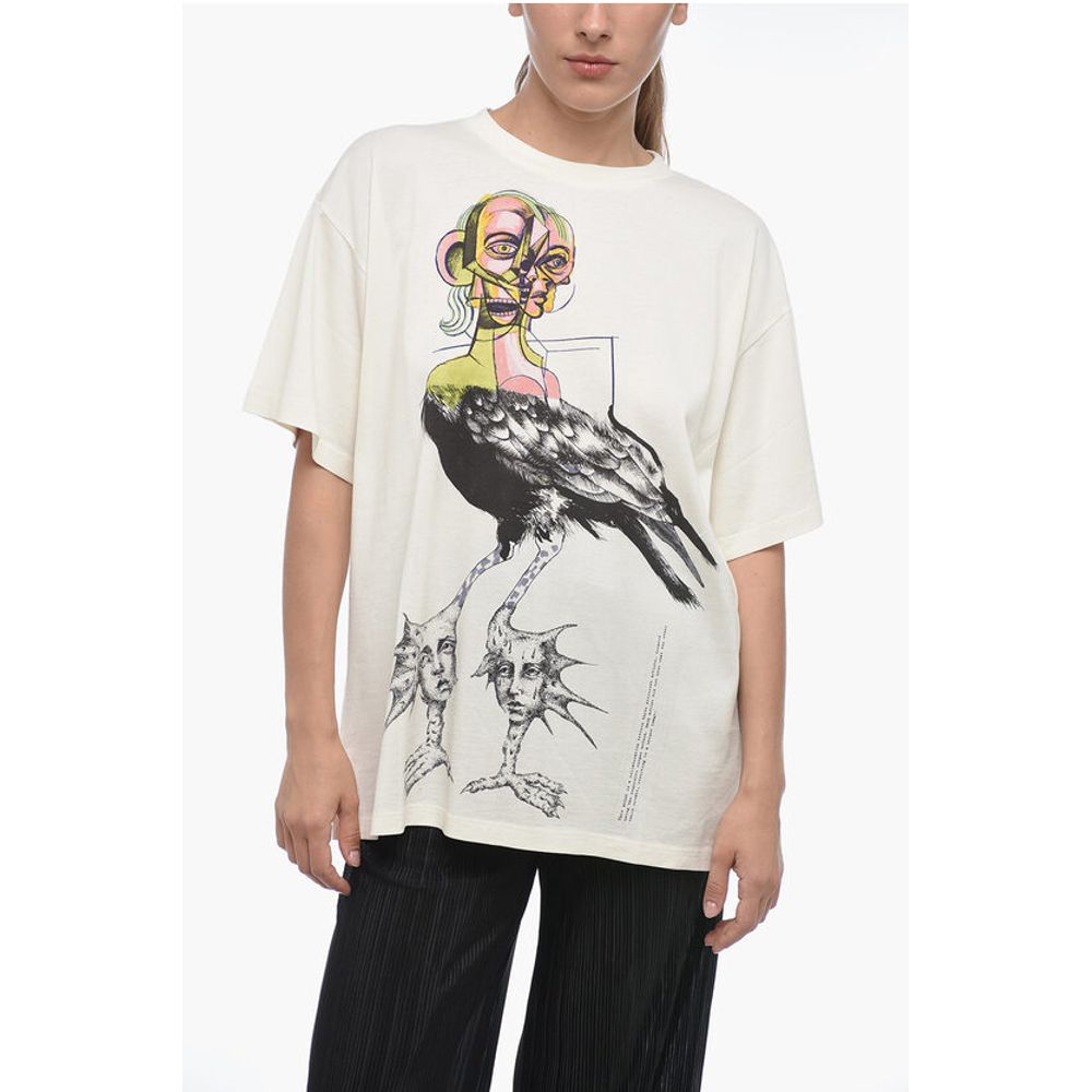 MM6 Crew Neck OFF WHITE Printed T-Shirt