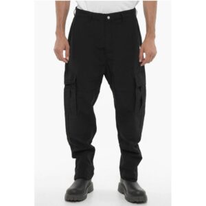 Nylon Cargo Pants with Embroidered Logo