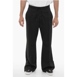 Wide Leg Track Pants with Drawstring Waist