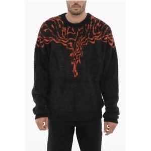 Nylon Crew-Neck Swater with Contrast Embroidery