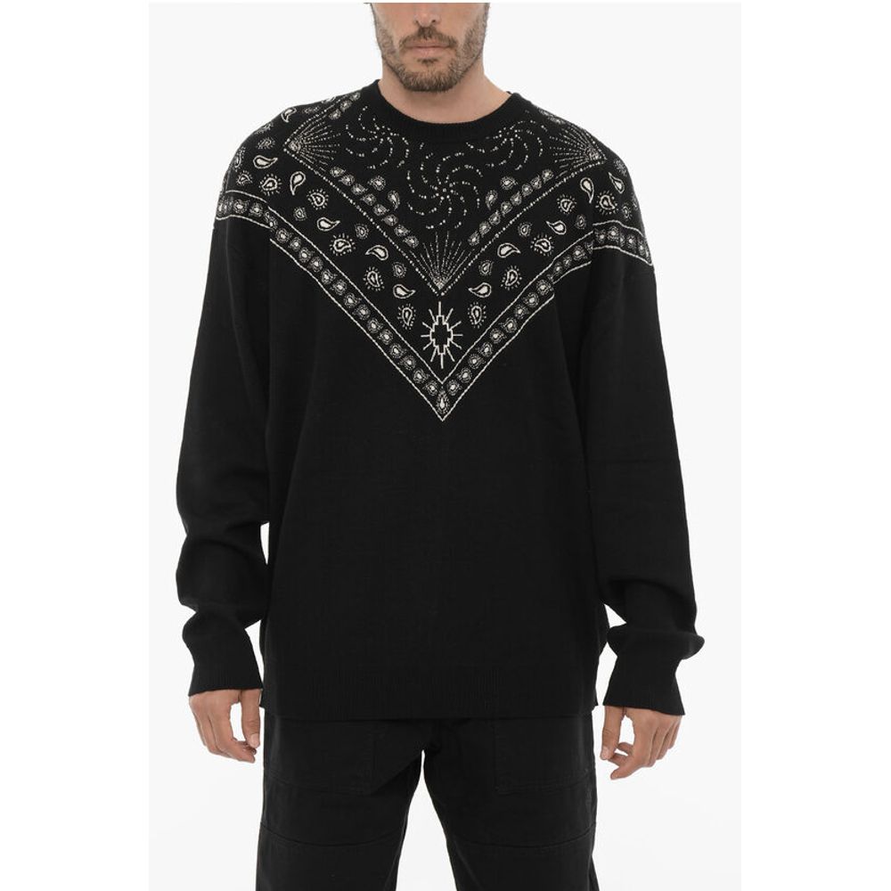 Bandana Motif Crew-neck Sweater