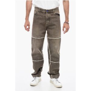 Straight Fit VINTAGE Denims with Raw-cut Details 20cm