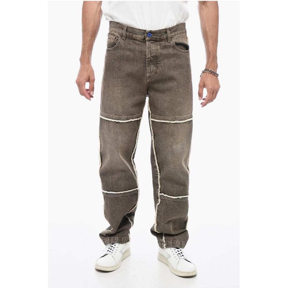 Straight Fit VINTAGE Denims with Raw-cut Details 20cm