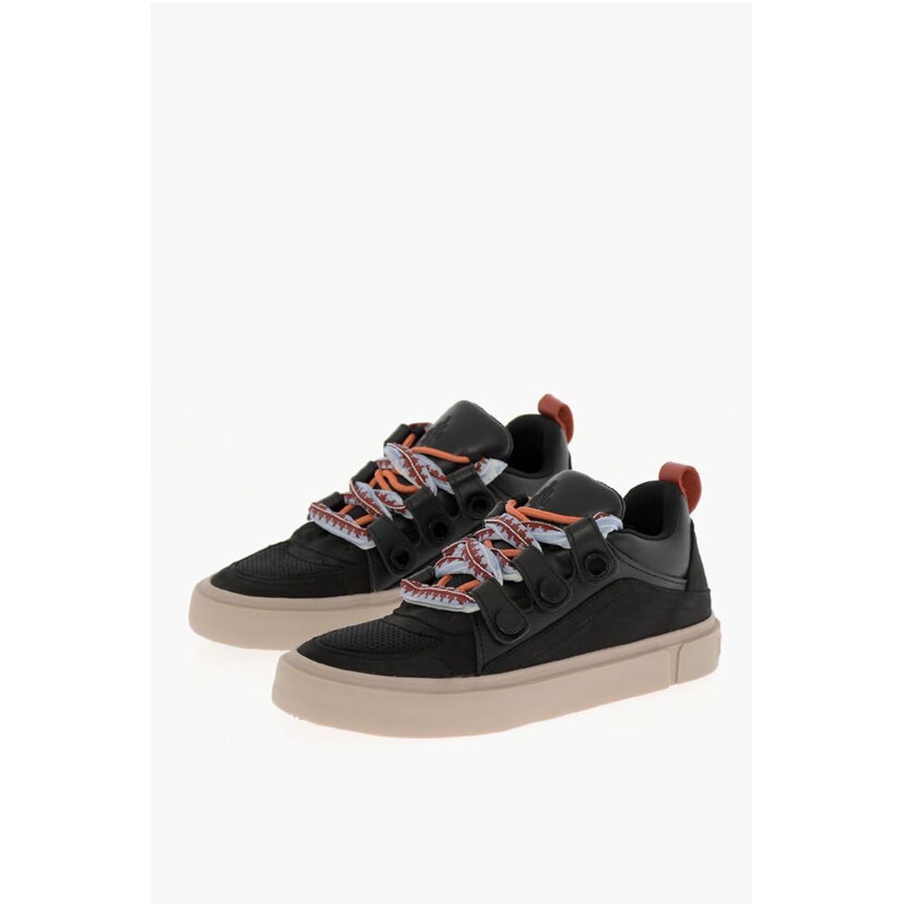 Leather and Fabric TICINELLA Low Top Sneakers with Maxi Stri
