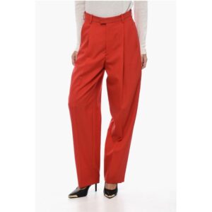 Wool Loose-fit Pants with Pleats