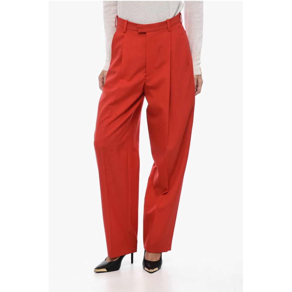 Wool Loose-fit Pants with Pleats
