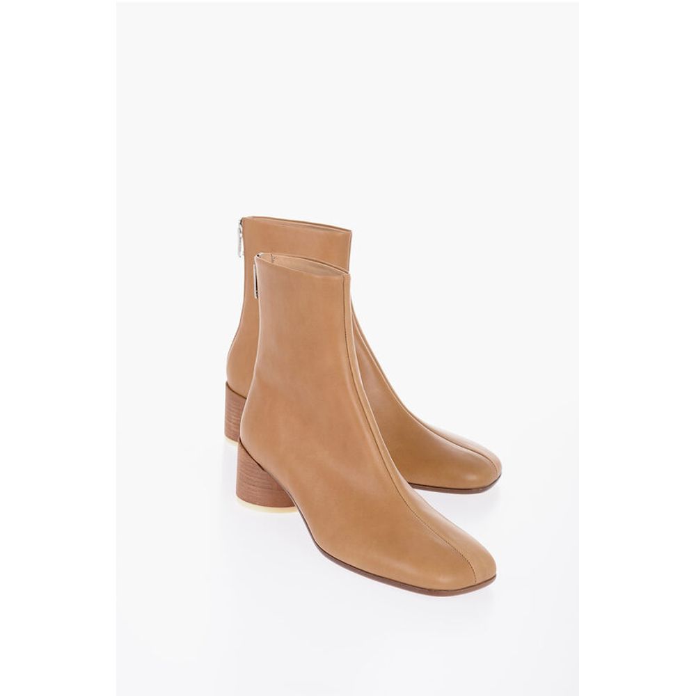 MM6 Leather Booties With 6 cm Heel