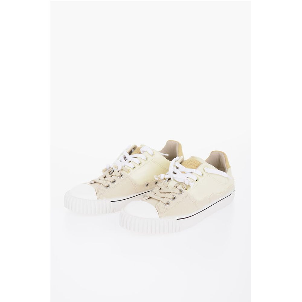 Leather Low-Top Sneakers With Raw-Cut Details