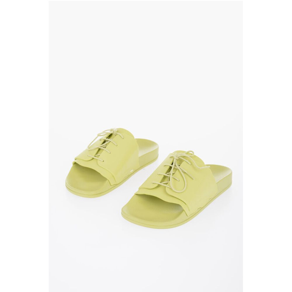 Rubber Slides With Lace-up Detail