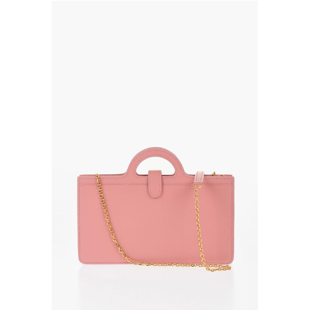 Leather Shoulder Bag with Internal Card-Sized Compartments