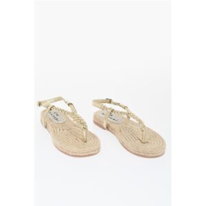 Braided Leather Sandal with Jute Sole