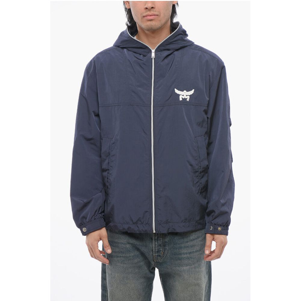Nylon Jacket with Hood and 2-Pockets
