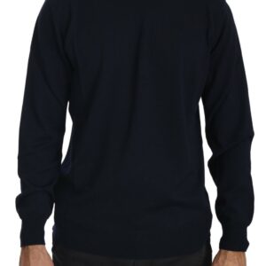 Elegant Dark Blue Pullover Sweater