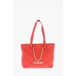 LOVE Quilted Faux Leather Tote Bag
