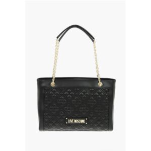 LOVE Quilted Faux Leather Tote Bag with Maxi Monogram