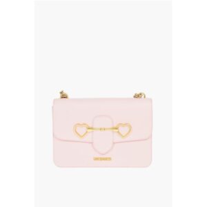LOVE Golden Clamp Faux Leather Shoulder Bag