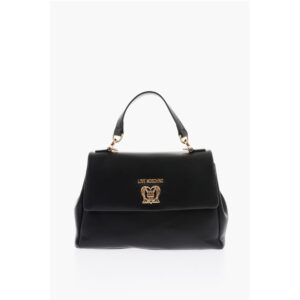 LOVE Turn Lock Closure Faux Leather Bag with Removable Shoul