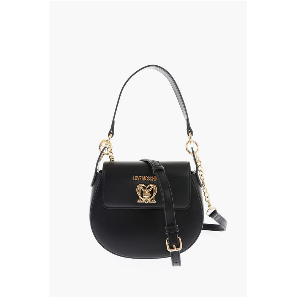 LOVE Faux Leather Mini Saddle Bag with Golden Closure Turn L