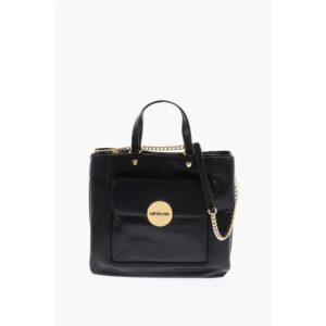 LOVE faux Leather Maxi Monogram Handle Bag with Removable Ne