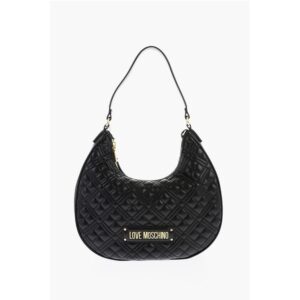LOVE Quilted Faux Leather Hobo Bag
