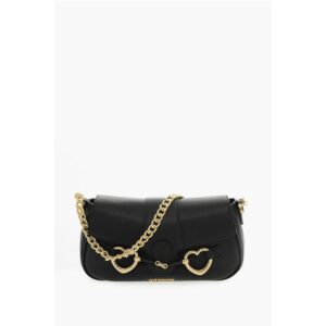 LOVE Faux Leather Shoulder Bag with Golden Chain