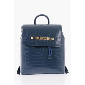 LOVE Crocodile Effect Faux Leather Backpack