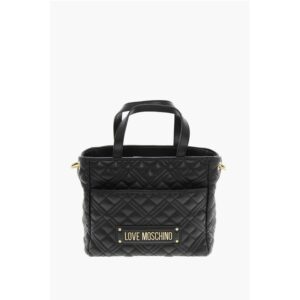 LOVE Quilted Faux Leather Handbag with Golden Chain