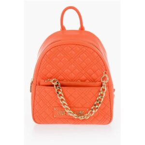LOVE Quilted Faux Leather Backpack with Matched Pouch