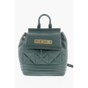 LOVE Quilted Faux Leather Backpack with Metal Golden Logo