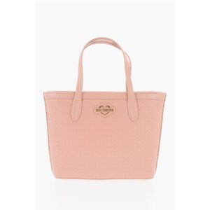 LOVE Faux Leather VALENTINA Tote Bag with All-Over Hearts