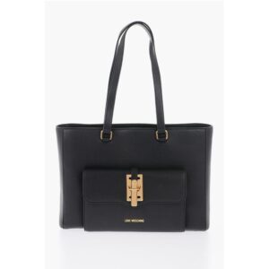 LOVE Faux Leather Tote Bag with Golden Details