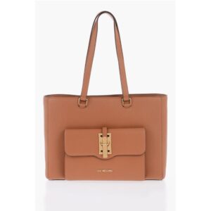 LOVE Faux Leather Tote Bag with Golden Details