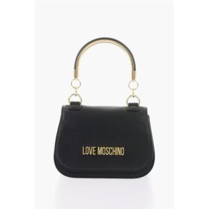 LOVE Faux Leather Handbag with Metal Golden Logo