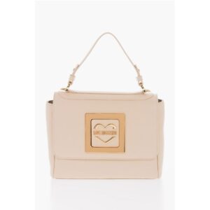 LOVE Faux Leather Shoulder Bag with Metal Golden Logo