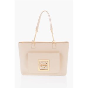 LOVE Faux Leather Tote Bag with Golden Details