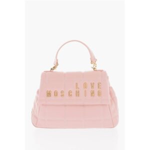 LOVE Quilted Faux Leather Bag with Golden Logo