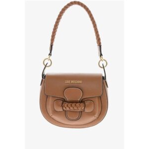 LOVE Faux Leather Saddle Bag with Braided Details