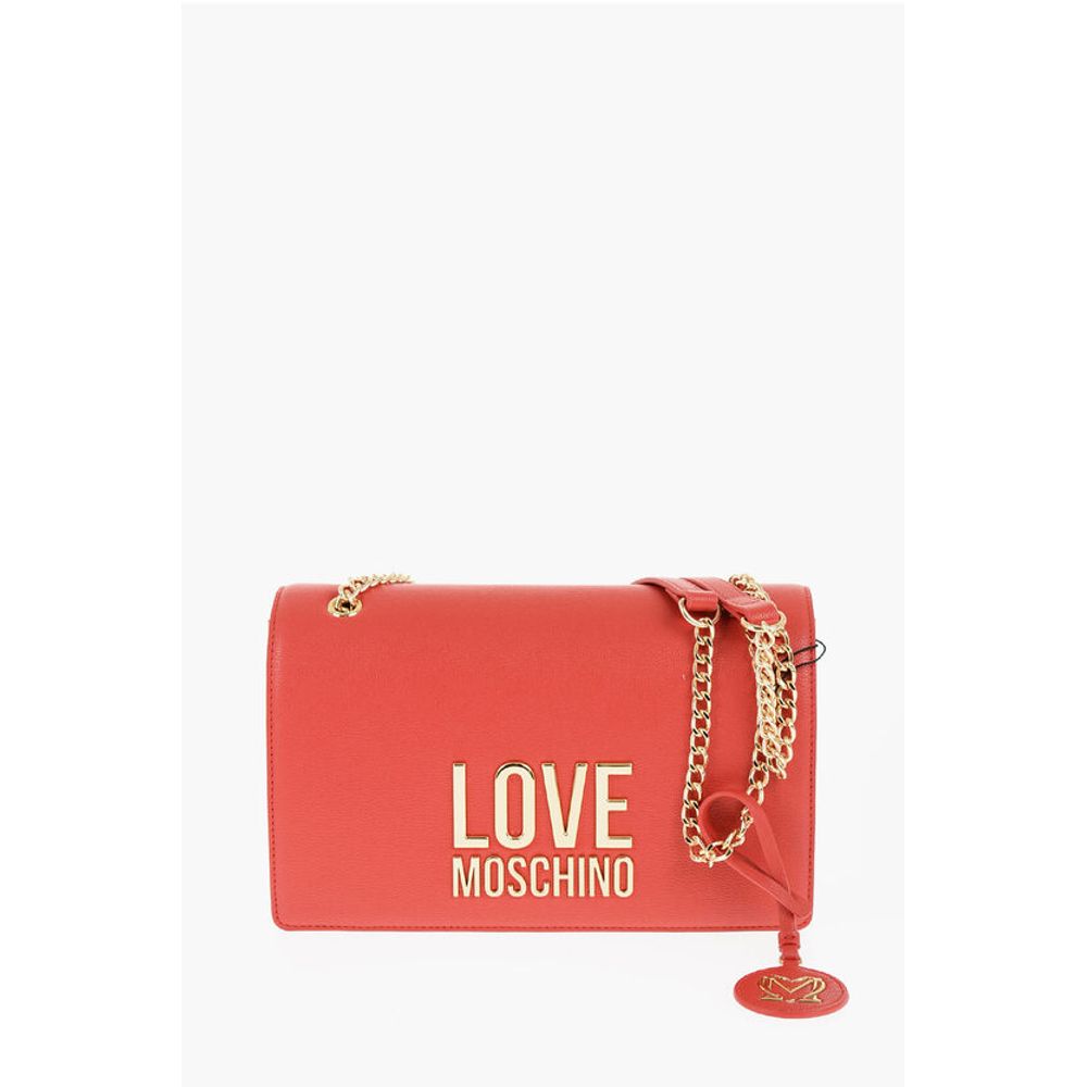 LOVE Faux Leather Shoulder Bag with Golden Details