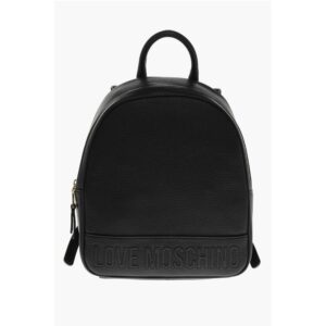 LOVE Textured Faux Leather Backpack with Embossed Logo