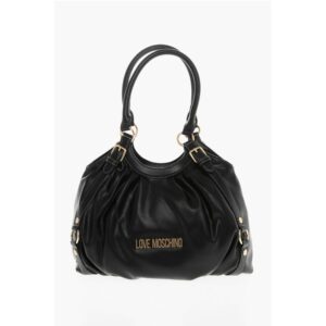 LOVE MOSCHINO Faux Leather Bucket Bag with Golden Details