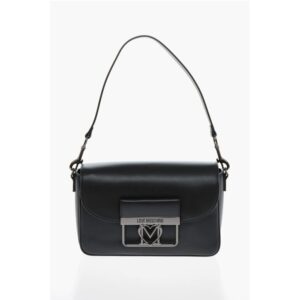 LOVE Faux Leather Bag with Silver-Effect Closure